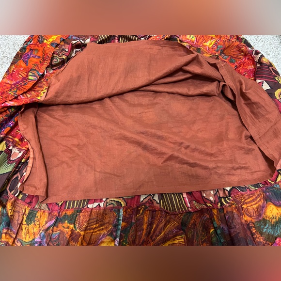 Highgate Ltd Maxi Tiered Skirt Artsy Patchwork Fall Size Large - Picture 6 of 8